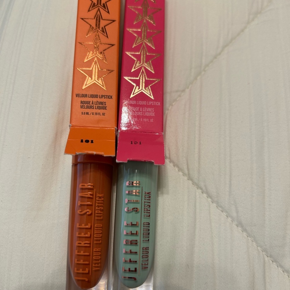 Jeffree Star Velour Liquid Lipstick in High Society and Tangerine Queen